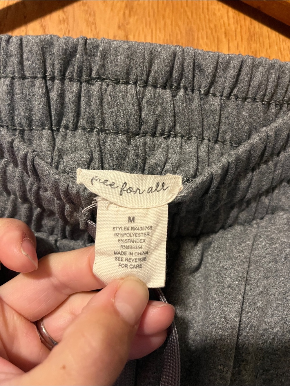 Free People Heather Gray Wide-Leg Knit Pull-On Pants - Picture 2 of 12